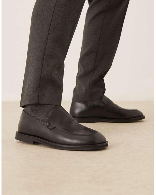 ASOS Black Square Toe Loafers for men