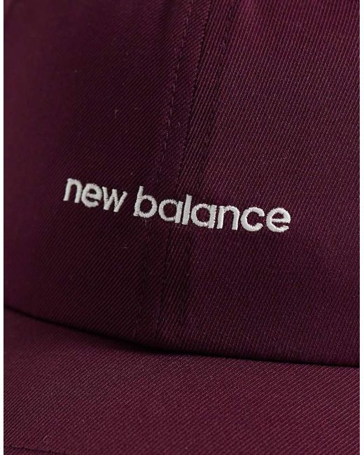 New Balance Purple 6 Panel Linear Logo Cap