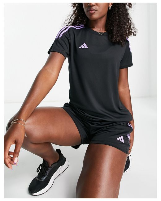 Adidas football - tiro 23 - t-shirt nera e viola di adidas Originals in Nero  | Lyst
