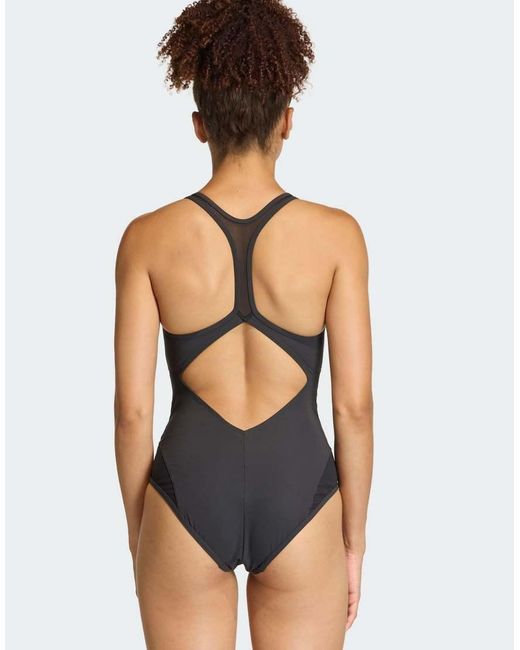 Adidas Originals Gray Lanelux Y-Back Mesh Swimsuit