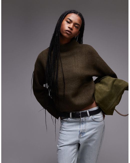 Mango Gray – hochgeschlossener pullover aus grobstrick