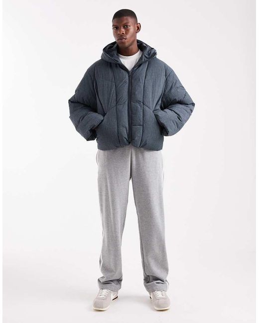 ASOS Oversized Gewatteerd Jack Van Ripstop in het Blue voor heren