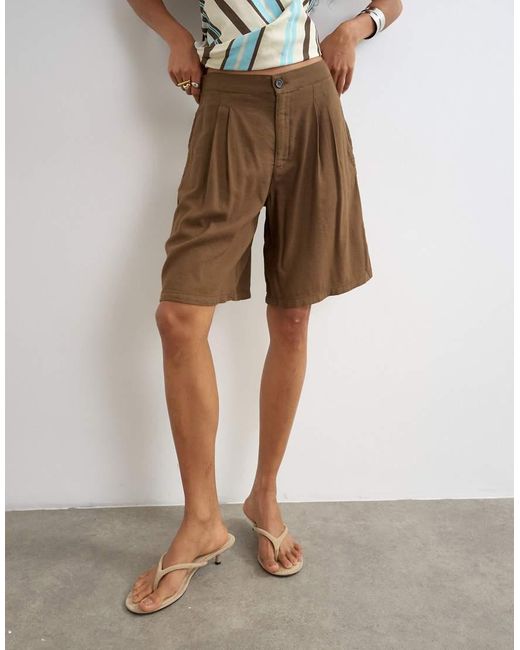 TOPSHOP Bermuda Short in het White