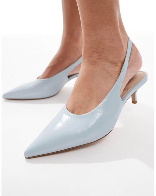ALDO White Oceweth Slingback Kitten Heeled Shoes