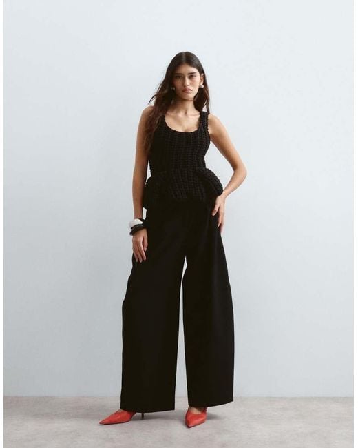 ARRANGE Black Spence Tailored Wool Trouser