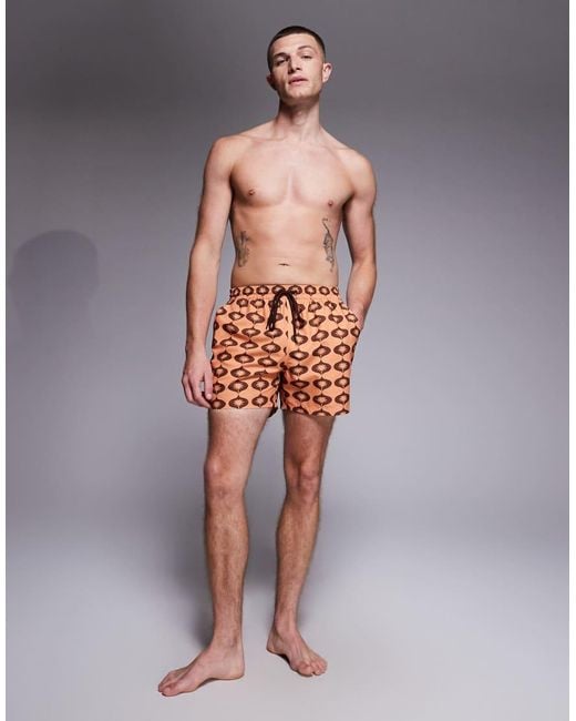 South Beach Gray Retro Palm Swimshort for men