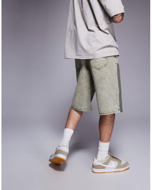 Liquor N Poker Gray Relaxed Denim Carpenter Shorts for men
