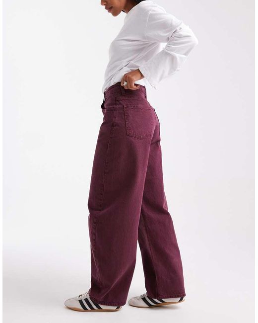 ASOS Red High Waist Barrel Jean
