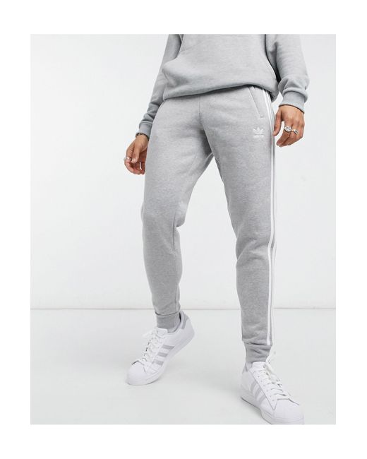 adidas Originals Adicolor - Skinny joggingbroek Met 3-stripes in het Grijs  voor heren - Lyst