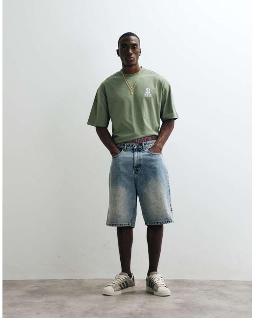 ASOS Green Boxy Oversized T-shirt With Chest Graphic for men