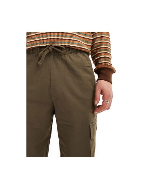 Pantaloni cargo a fondo ampio marroni di Bershka in Brown da Uomo
