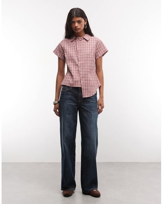 Collusion Pink Asymmetric Short Sleeve Shirt