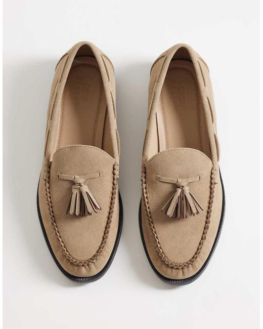 ASOS Natural Loafers With Tassel And Lace Detailing for men