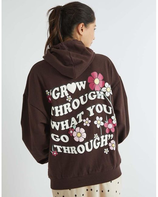 Skinnydip London Gray London Grow Through What You Go Through Hoodie