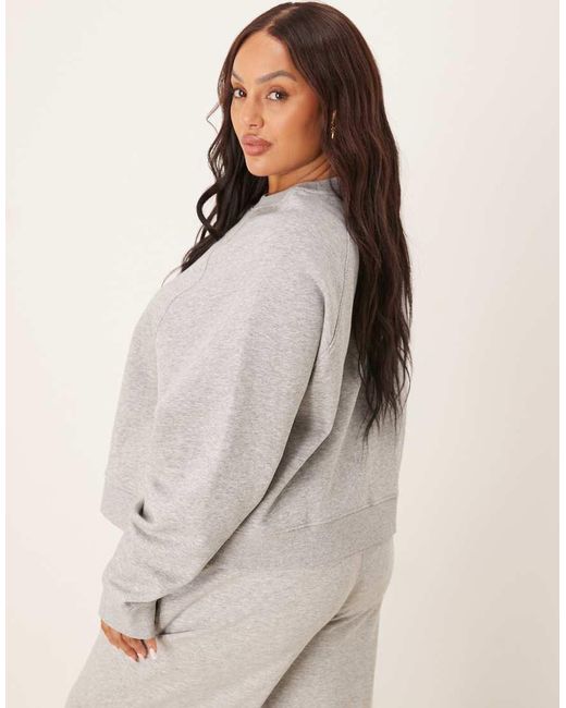 Sudadera Gris Jaspeado Extragrande Con Mangas Raglán E Interior Afelpado De Asos Design Curve ASOS de color Gray
