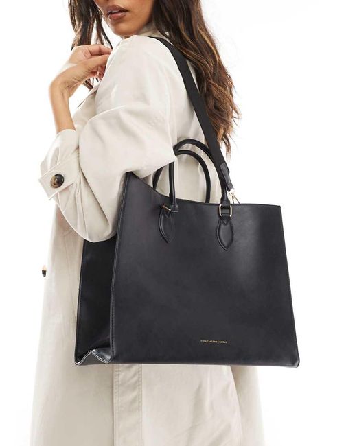 Borsa Shopping Squadrata Nera di French Connection in Black