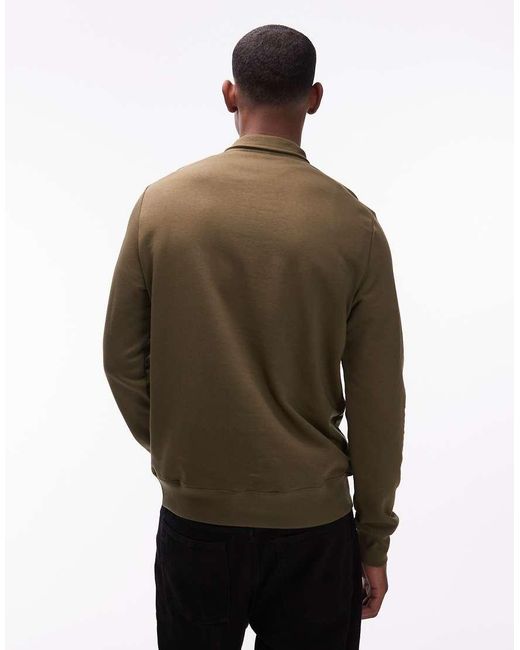Paul Smith Brown Half Zip Up Logo Sweater for men