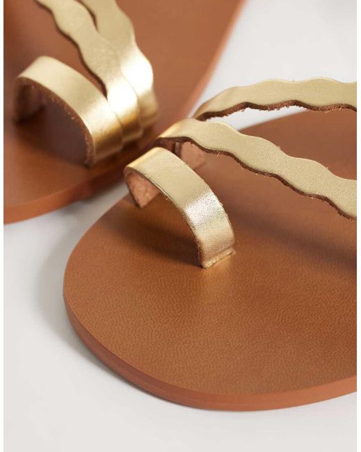 Mango Metallic Teen Strappy Flat Sandal