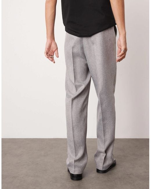ASOS Gray Smart High Waist Straight Leg Trousers for men