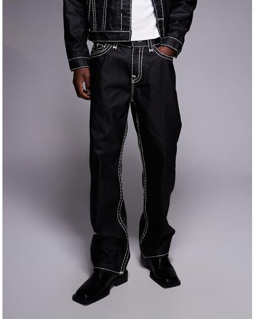 True Religion Black Bobby Baggy Flap Pocket Jeans Co-Ord for men