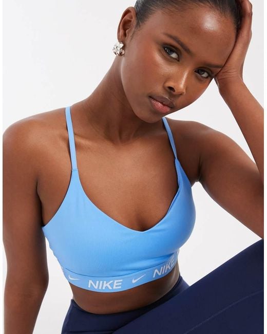 Nike Blue Dri-fit Indy Light Support Sports Bra