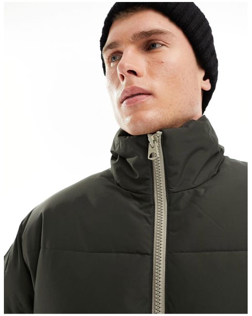 Only & Sons Black Heavyweight Boxy Cropped Puffer Jacket for men