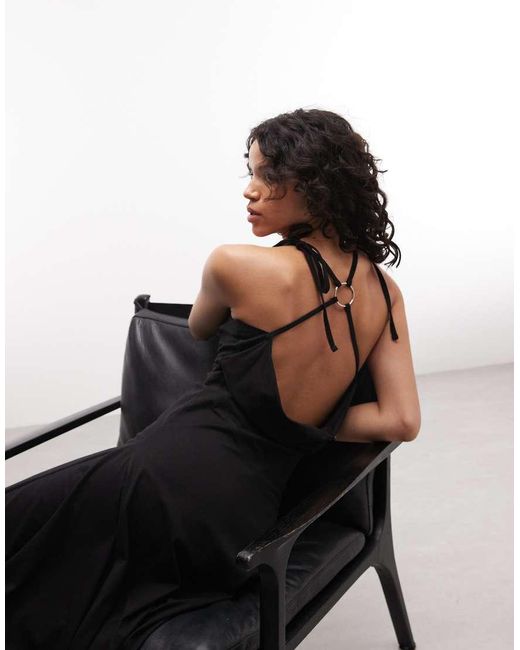 The Ragged Priest White Cowl Neck Cami Midaxi Dress With Scoop Back