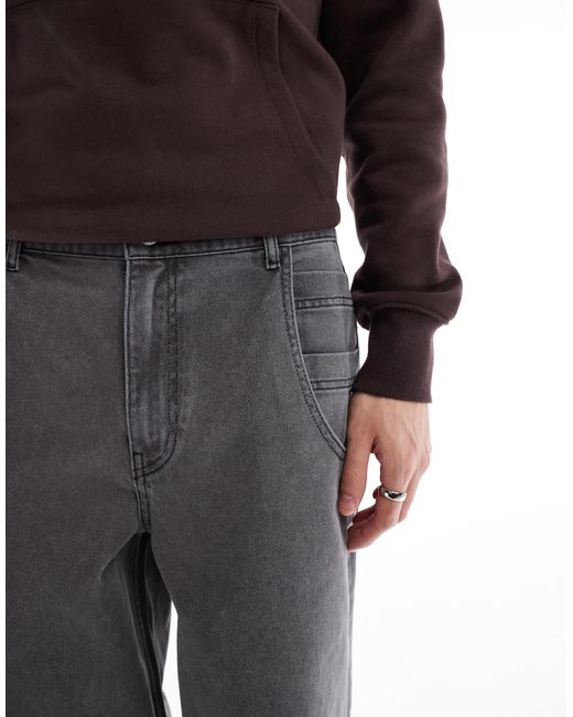ASOS Black Super Baggy Canvas Trouser With Double Pocket Detail for men