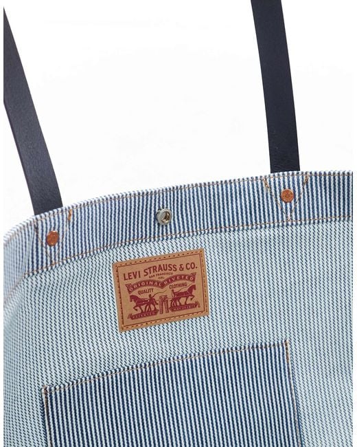 Levi's Blue Heritage Tote Bag With Logo