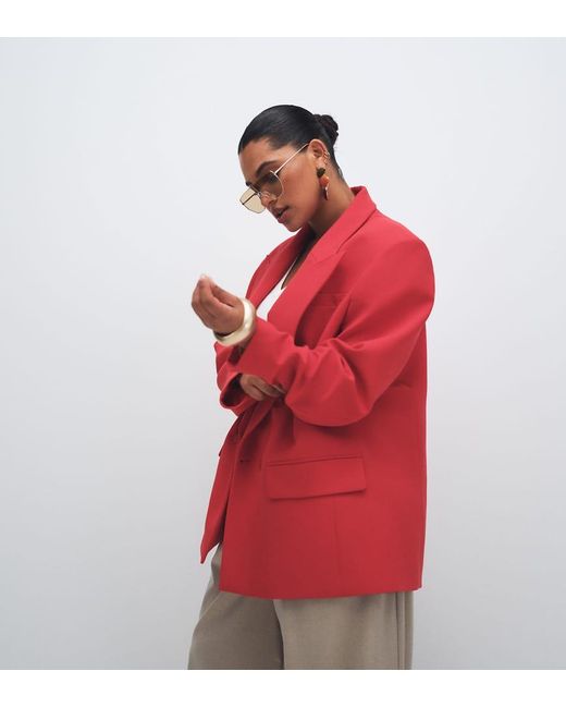 ASOS Red Curve Power Shoulder Double Breasted Blazer