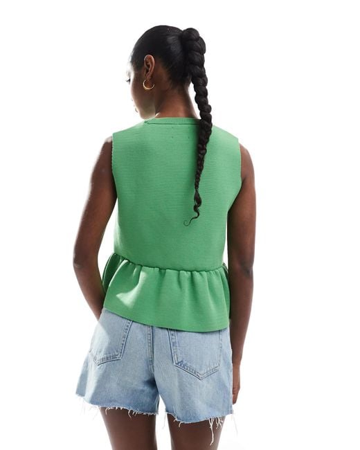 ASOS Green Structured Hem Knitted Top
