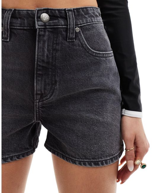 Lee Jeans Black Carol Mom Fit Denim Shorts