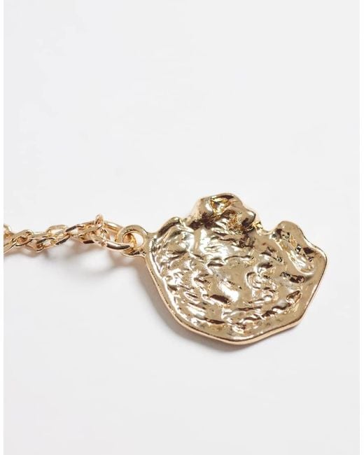 ASOS White Pack Of 2 Neckaces With Molten Pendant