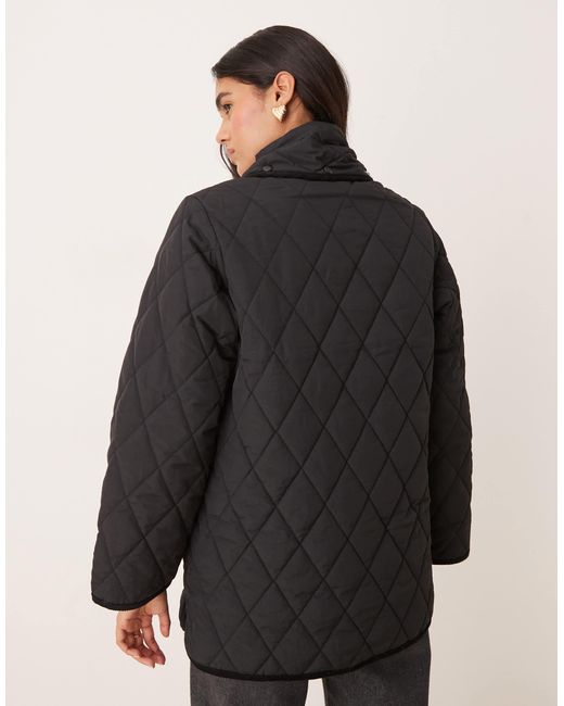 Nobody's Child Black Scarf Detail Quilted Jacket