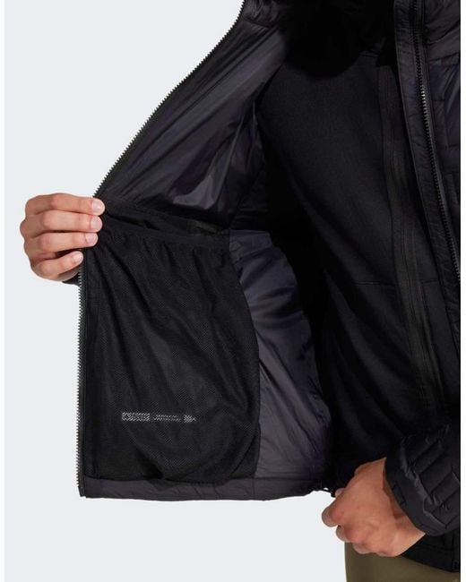 Adidas Gray Terrex Xperior Primaloft Loose Fill Insulated Hooded Jacket for men