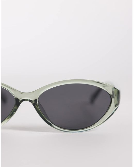 ASOS Gray Oval Sunglasses for men
