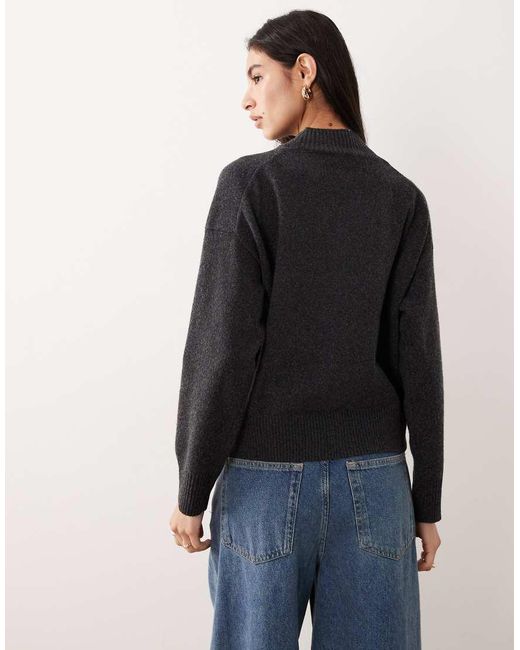Mango Black High Neck Knit Jumper