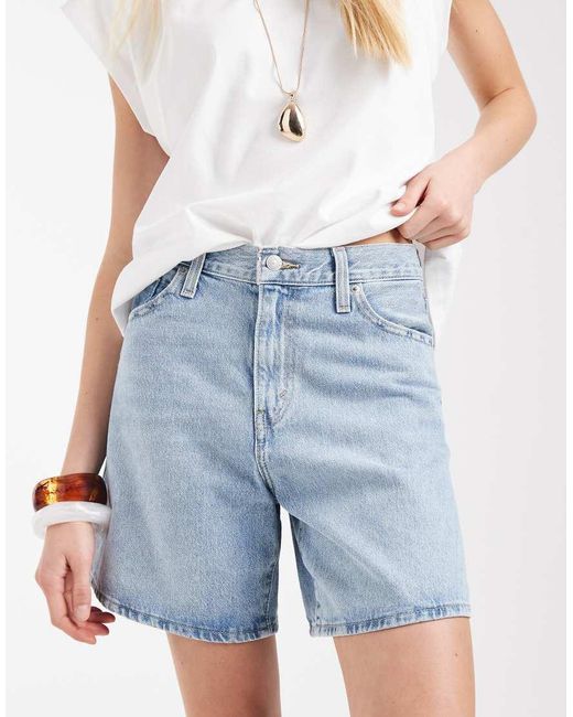 Levi's Blue High Waist baggy Denim Shorts