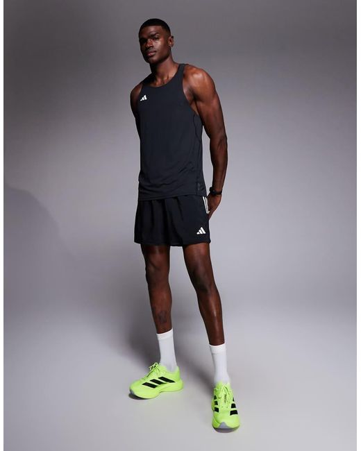 Adidas Originals Black Adidas Running Adizero Essentials Singlet for men