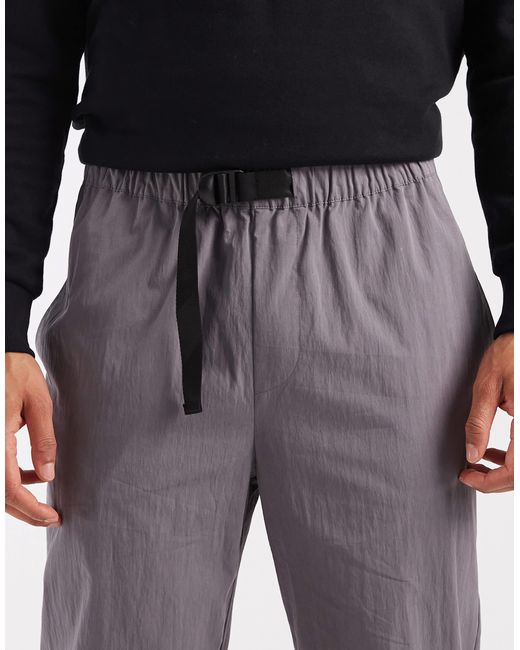 Pantalon fuselé en nylon avec boucle - anthracite ASOS pour homme en coloris Black