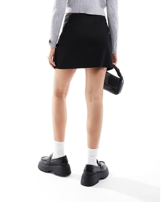 ASOS White Ponte Skort With Ruched Wrap Front