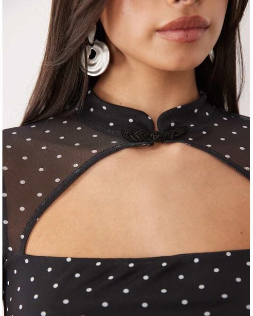 ASOS Black Rouleau Loop Top With Cutout