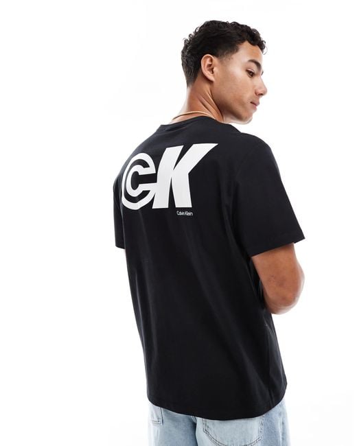 Calvin Klein Black Ck Back Print T-shirt for men