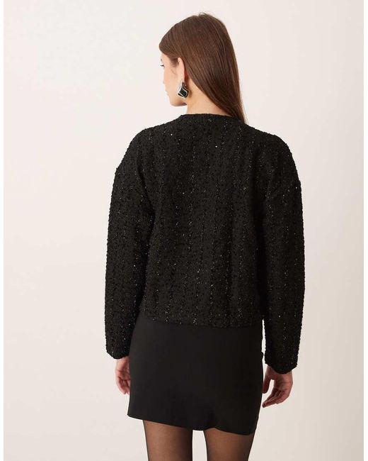 Vila Black Bow Front Woven Top