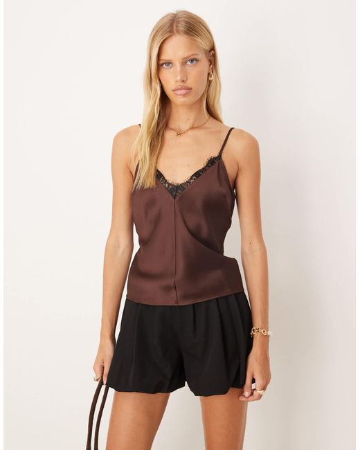 ASOS Brown Lace Trim Cami
