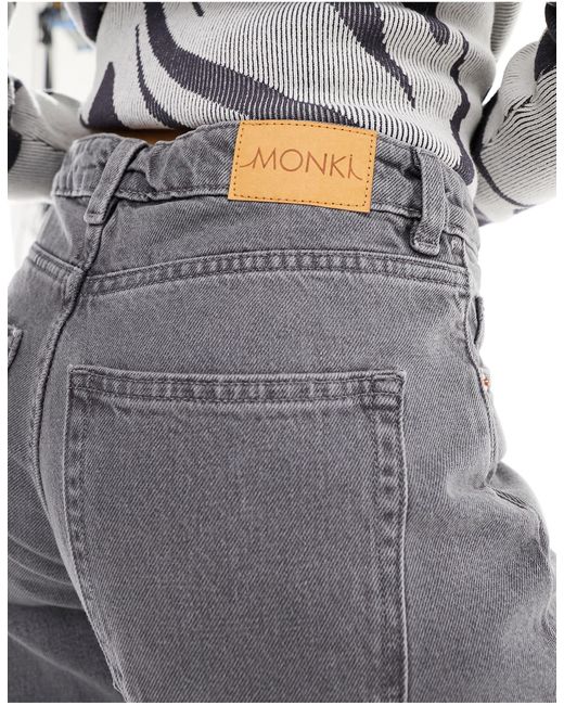 Monki Black Naoki Loose Fit Low Rise Jeans
