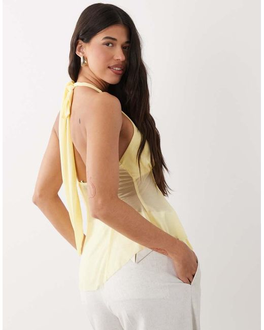 ASOS White Stretch Chiffon Ruffle Top