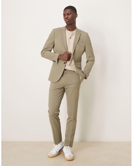 SELECTED Slim-Fit Blazer in het Natural voor heren