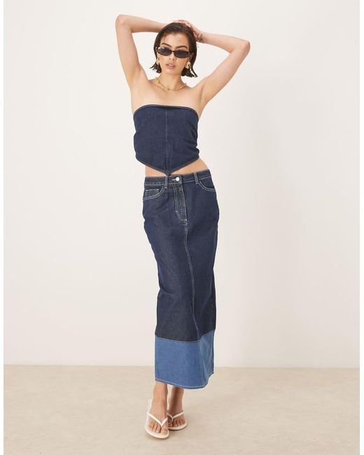 OMNES Blue Chicago Concealed Fly High Rise Skirts