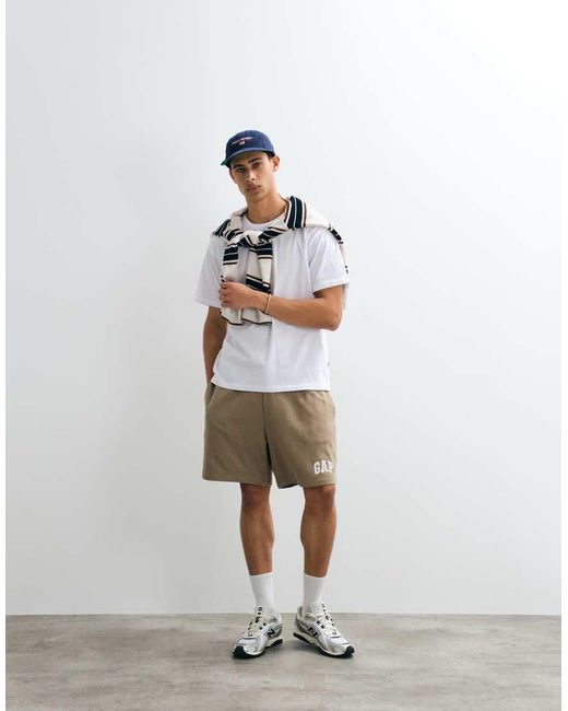 Gap White Logo Tie Waist Sweat Shorts Co-Ord for men